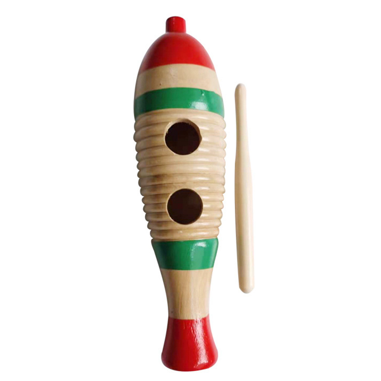 Guiro Scraper Instrument - 화려한 물고기 모양의 나무 기요로 라틴