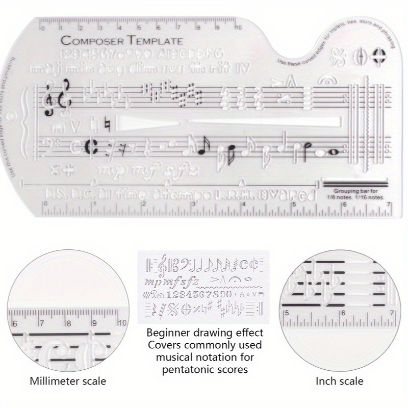 다기능 5줄 줄자형 측정자, 음표 표기 도구, 음악 기 - Musical Instrument In Drawing 리뷰 및 가격