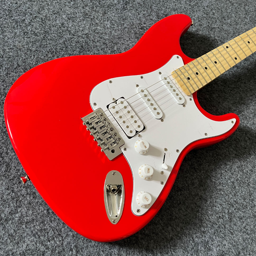 6줄의 레드 STSS 전기 기타, 흰색 대형 보호 플레 - Electric Guitar Beginner 리뷰 및 가격